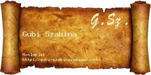 Gubi Szabina névjegykártya